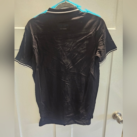 Armani Exchange Polo SHORT SLEEVE Shirt Men Black LIKE NEW!  MEDIUM - Picture 4 of 9